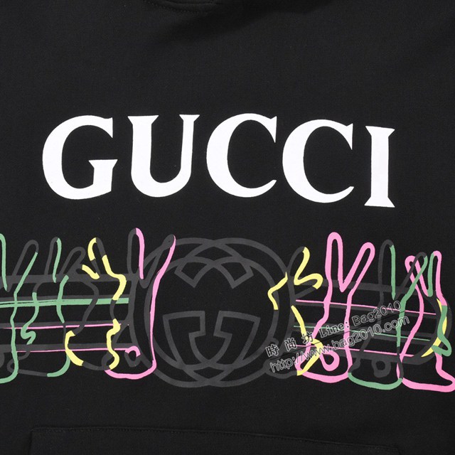 Gucci古奇專櫃古馳2023FW新款印花連帽衛衣 男女同款 tzy3000